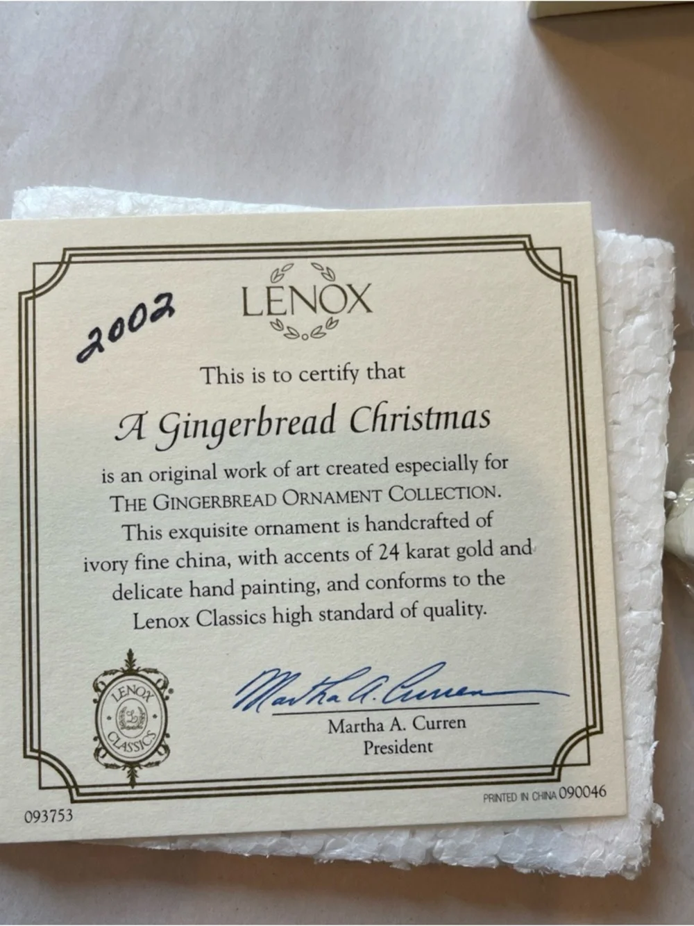 2002 Lennox Ornament w/Box GINGERBREAD CHRISTMAS CHURCH SALE